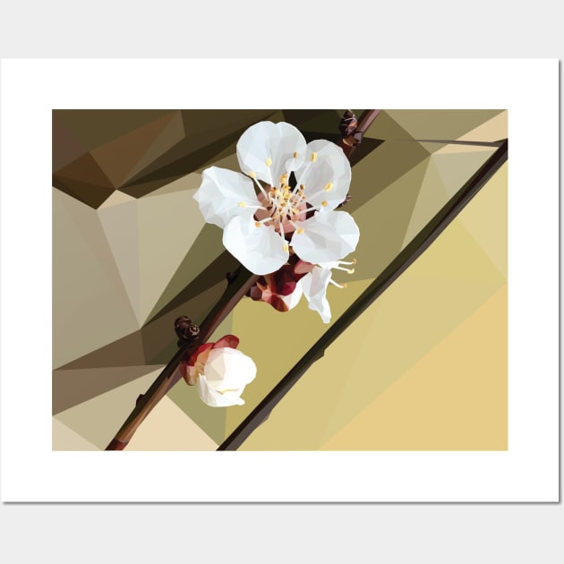 Low Poly Plum Blossom Wall Art by ErinFCampbell